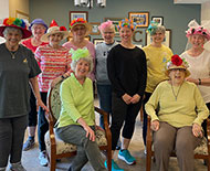 Cornerstone Silver sneakers exercise class with their derby hats